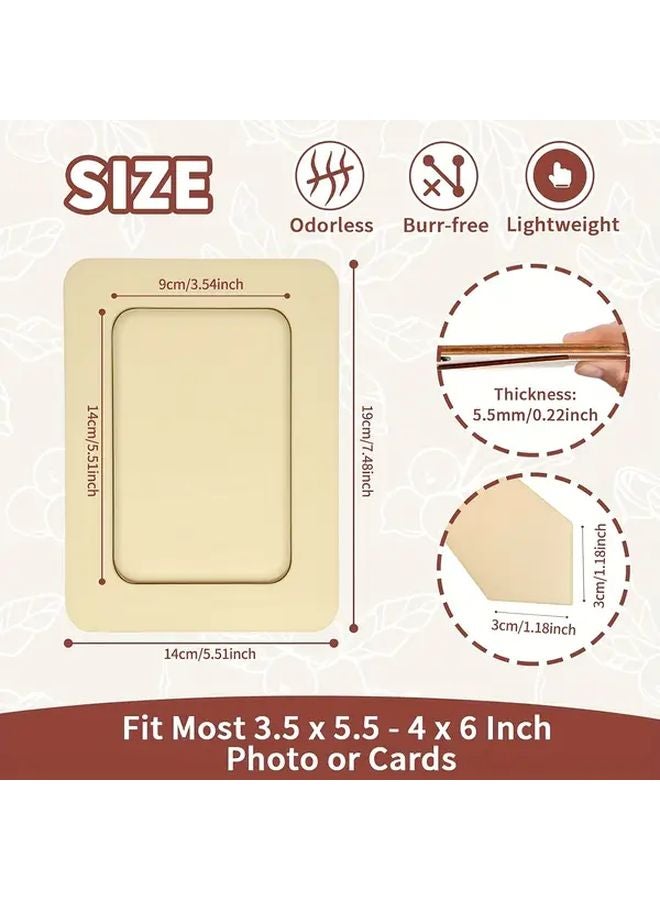 4pcs Vintage Wooden Photo Frame Set Floral Animal Designs Beige Brown Home Decor Gift - Image 3
